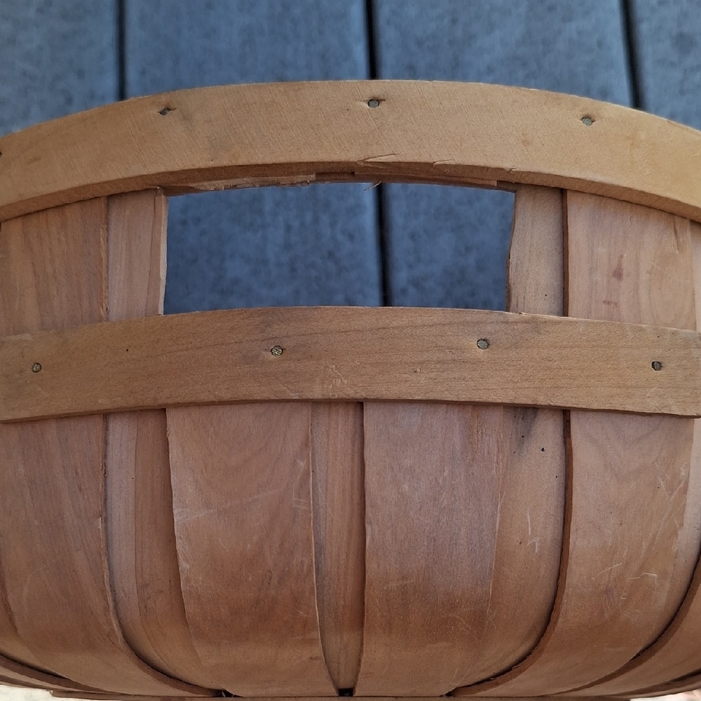 Woven Split Wood Round Storage BASKET - Picture 4 of 6